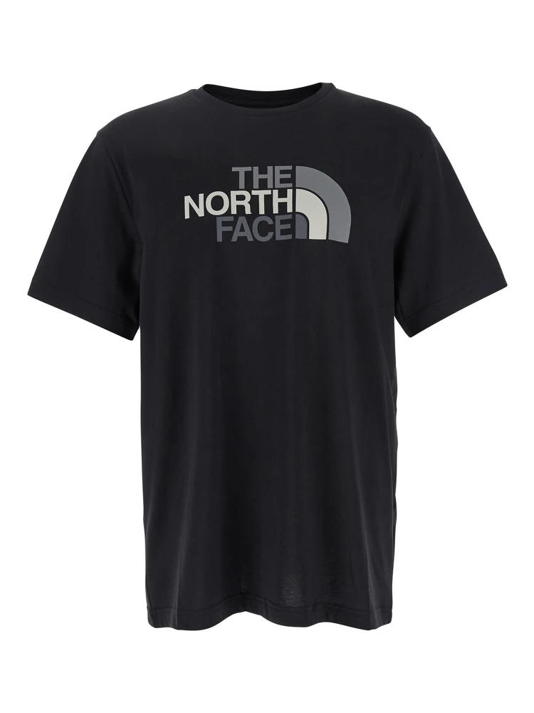 Black T-Shirt with Maxi Logo Printed on the Front and Back in Cotton Blend Man