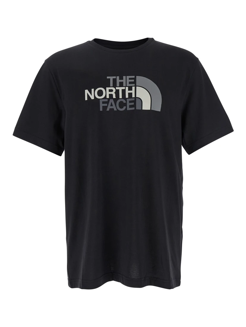 Black T-Shirt with Maxi Logo Printed on the Front and Back in Cotton Blend Man