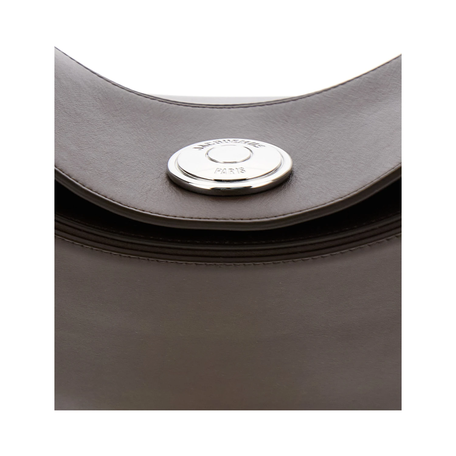 Le Calisso Rond Large Brown Shoulder Bag with Adjustable Strap and Embossed Logo in Leather Woman