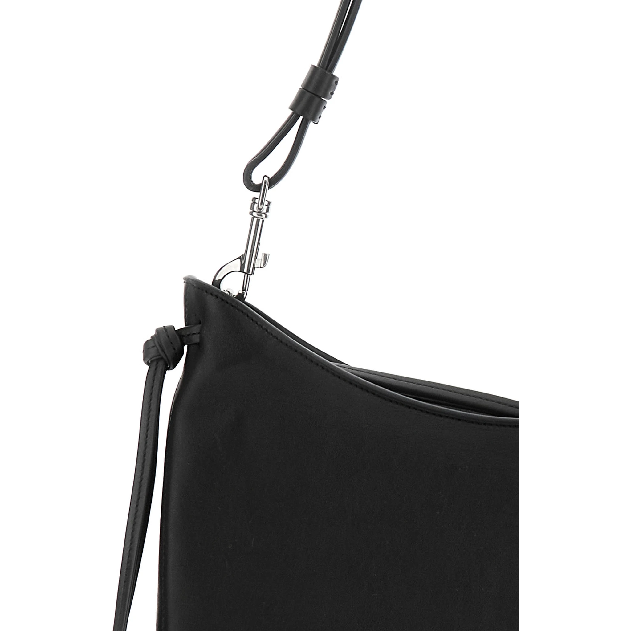 Gig Black Shoulder Bag with Adjustable Shoulder Strap in Leather Woman
