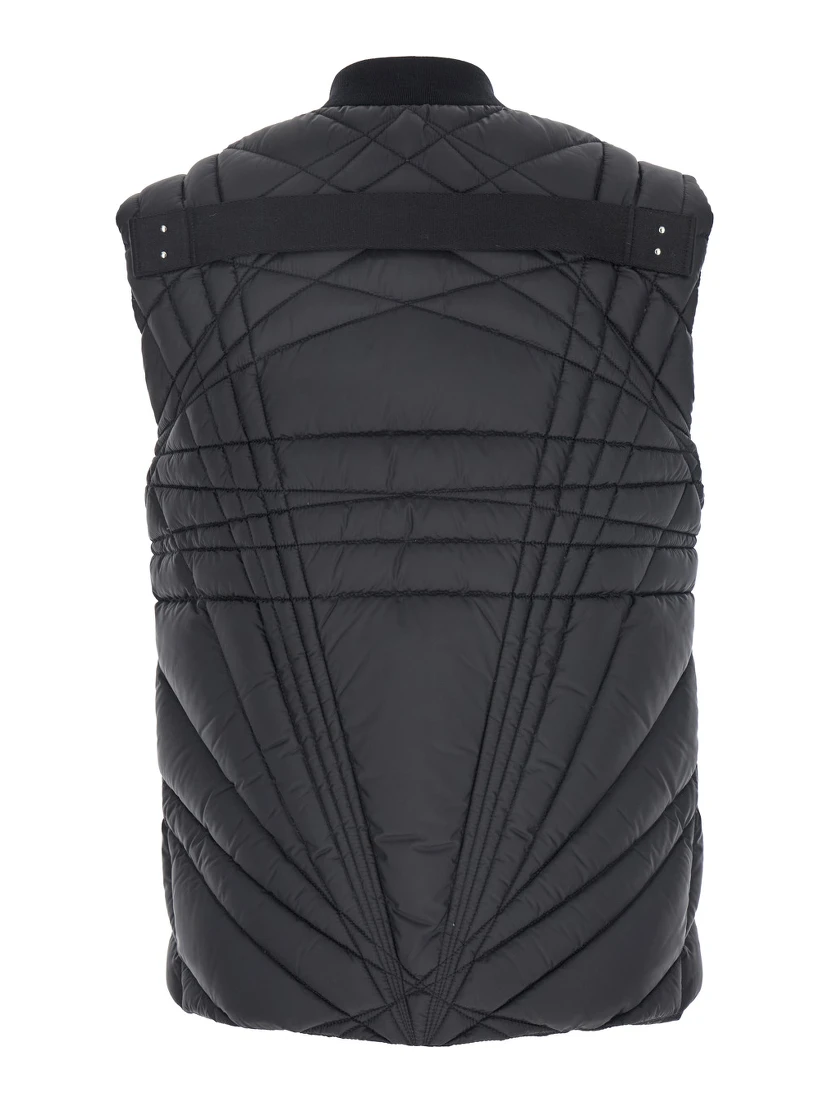 Megapenta Black Vest with Logo Detail on the Zip Puller and Logo Patch on the Front in Tech Fabric Woman