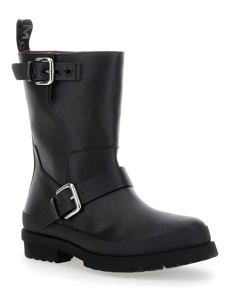 Trace Black Ankle Boots with Buckle in Tech Fabric Woman alternative