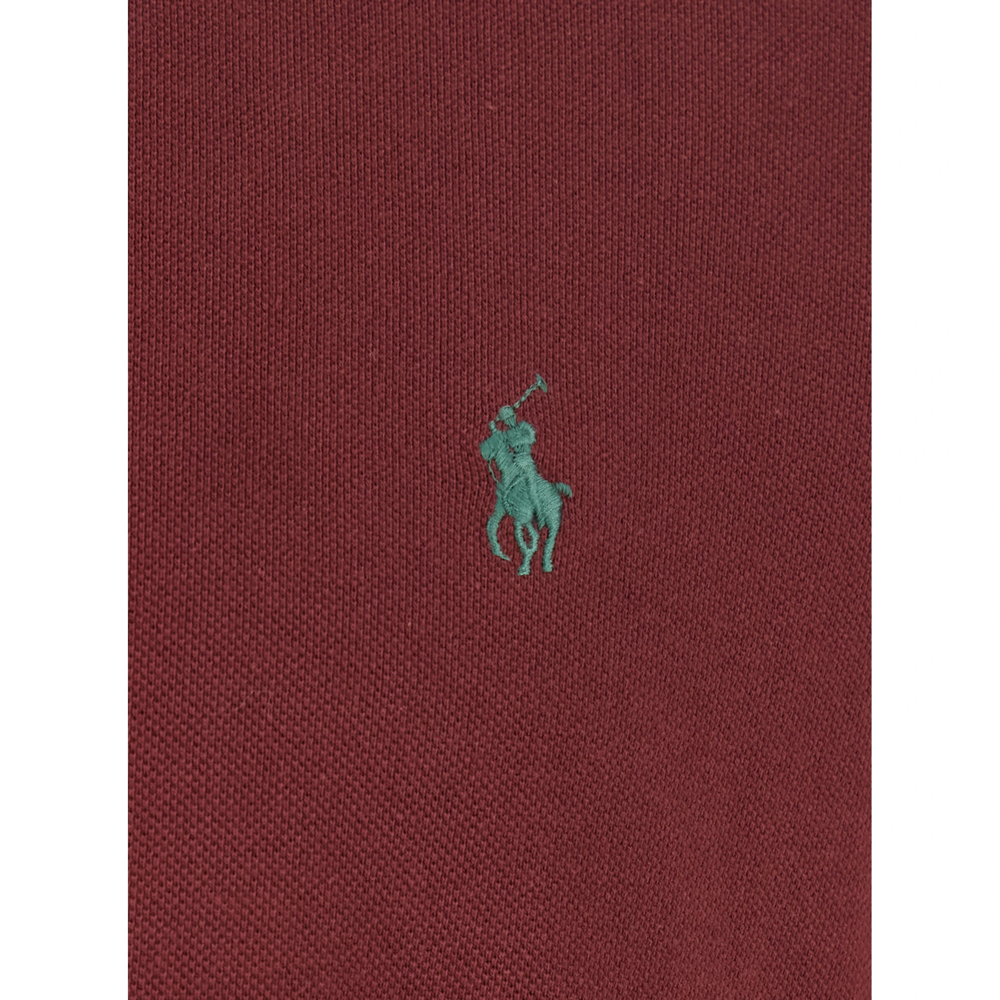 "Custom Slim Fit" Bordeaux Polo Shirt with Pony Detail on the Front in Cotton Man