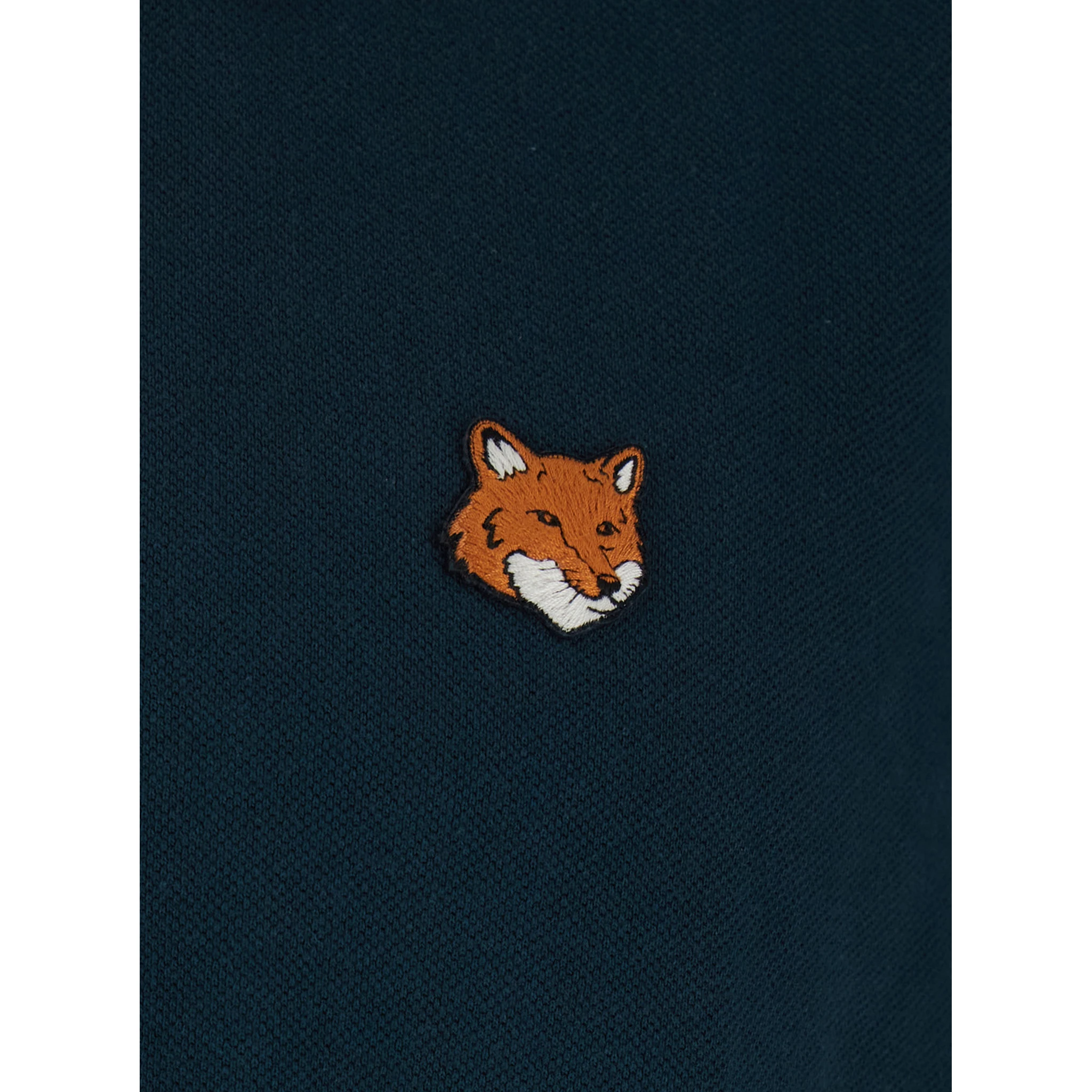 Blue Polo Shirt with Classic Collar and Logo Patch on the Front in Cotton Man