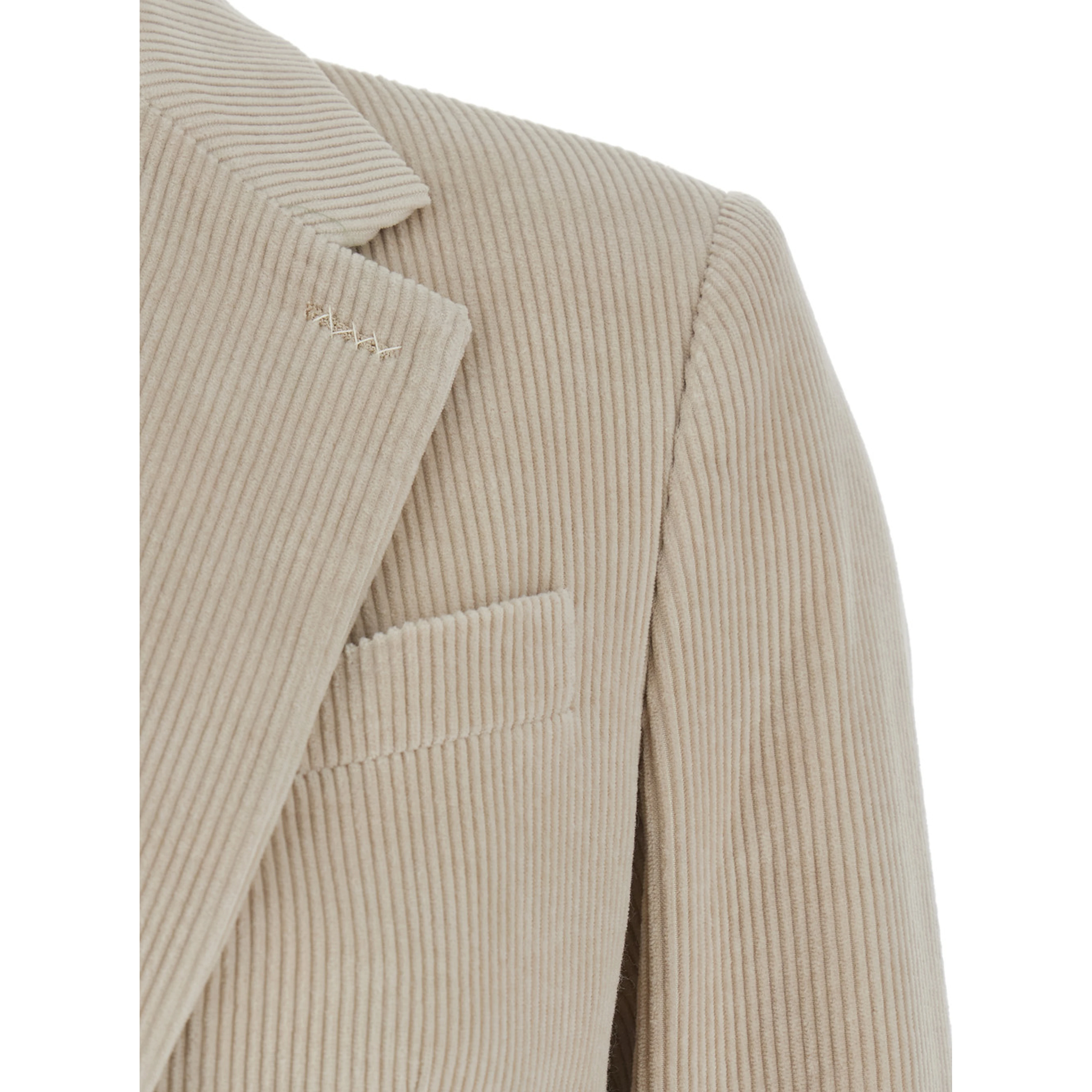 Kuban Beige Single-Breasted Jacket with Notched Revers in Cotton Blend Woman