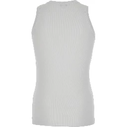 White Top with Upside Down Skull Embroidery on the Front in Cotton Jersey Man