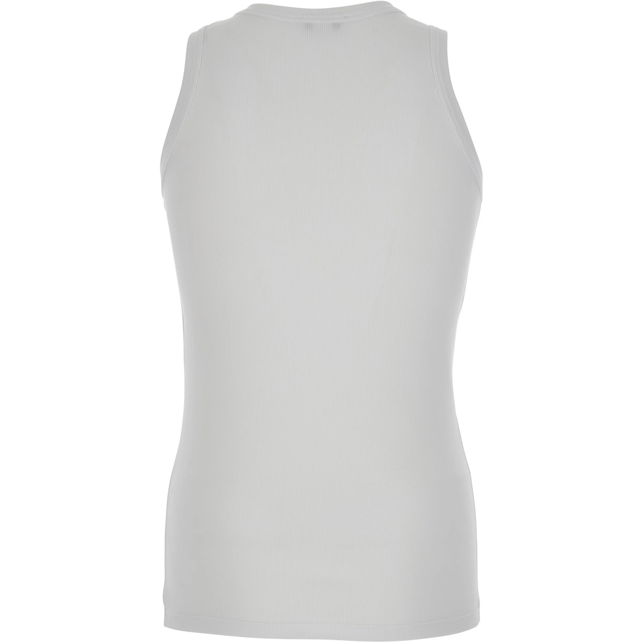 White Top with Upside Down Skull Embroidery on the Front in Cotton Jersey Man