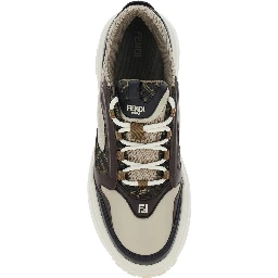 Force Brown Sneaker with FF Jacquard Details and Chunky Sole in Leather Man