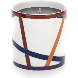 Multicolor Candle with Ribbons in Porcelain