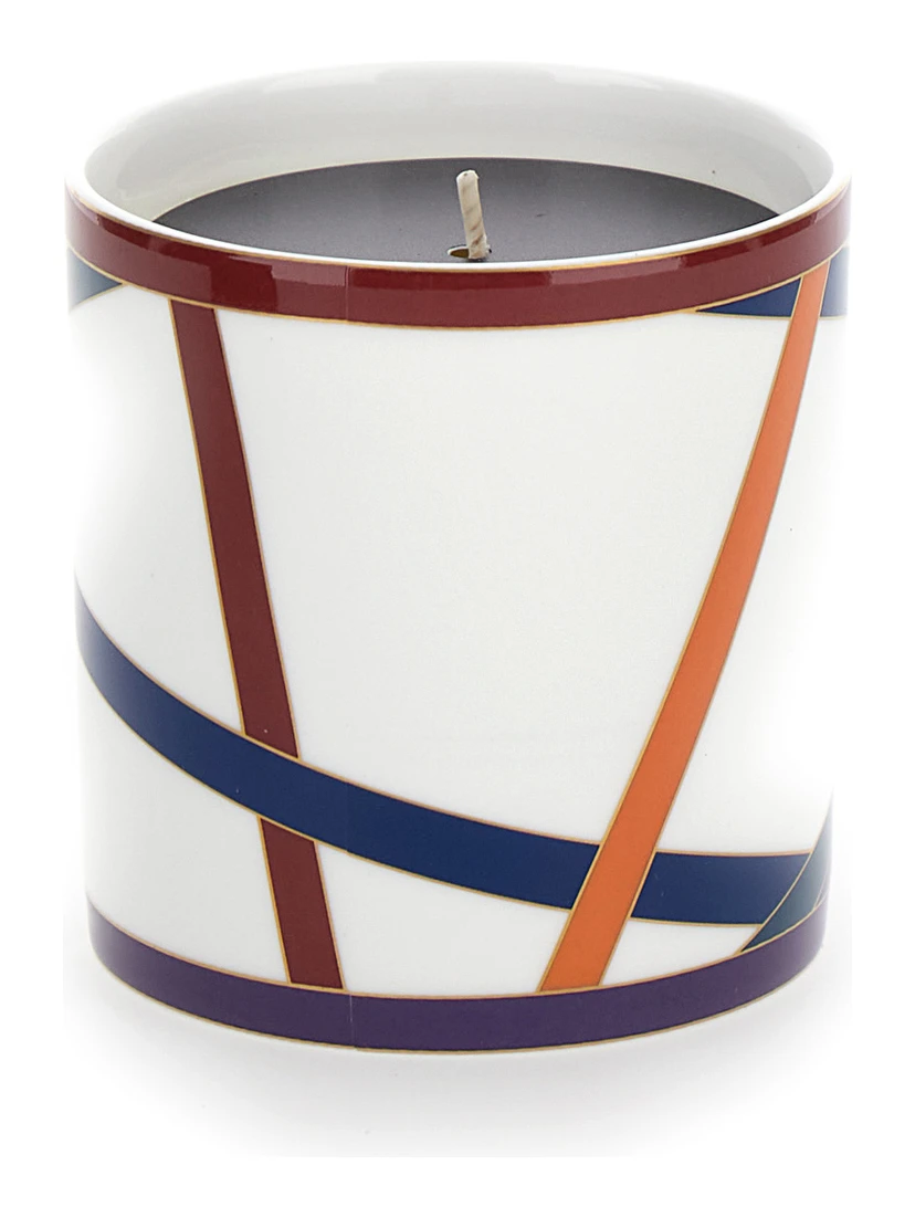 Multicolor Candle with Ribbons in Porcelain