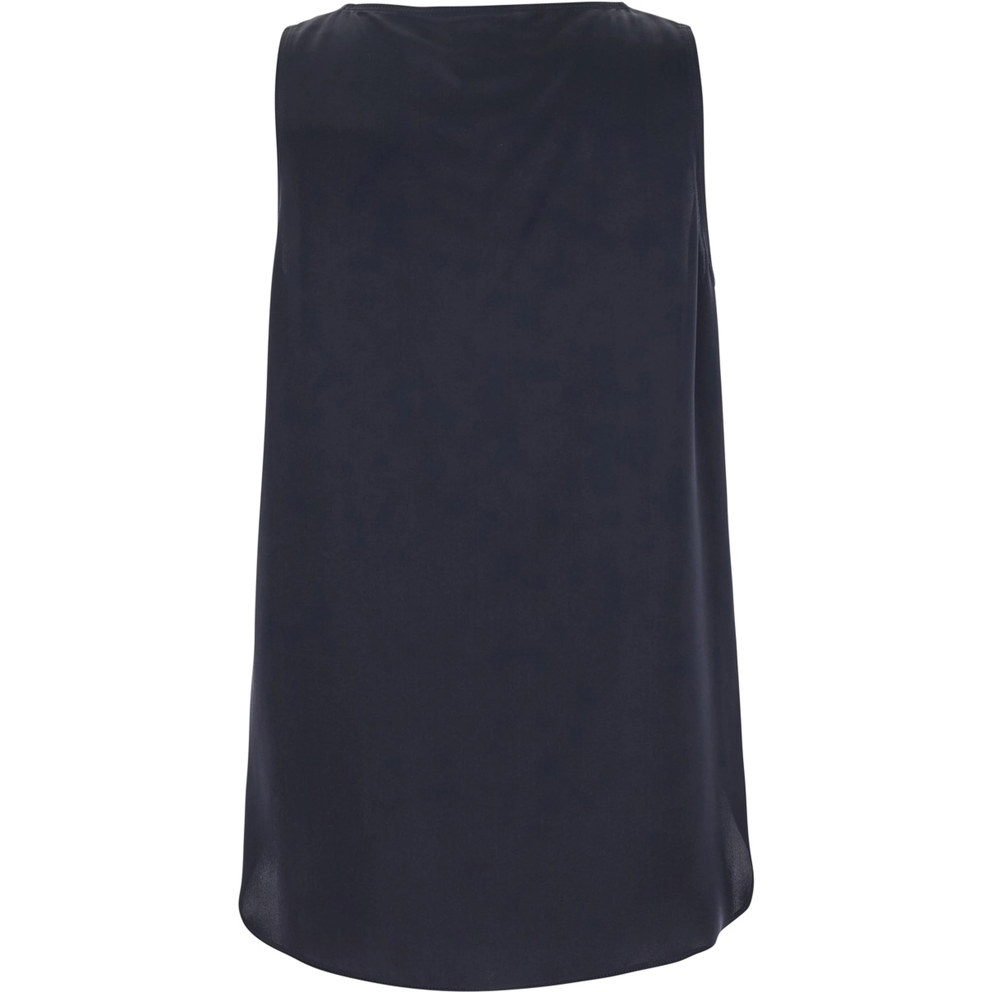 Filly Blue Sleeveless Top with Round Neck in Silk Woman