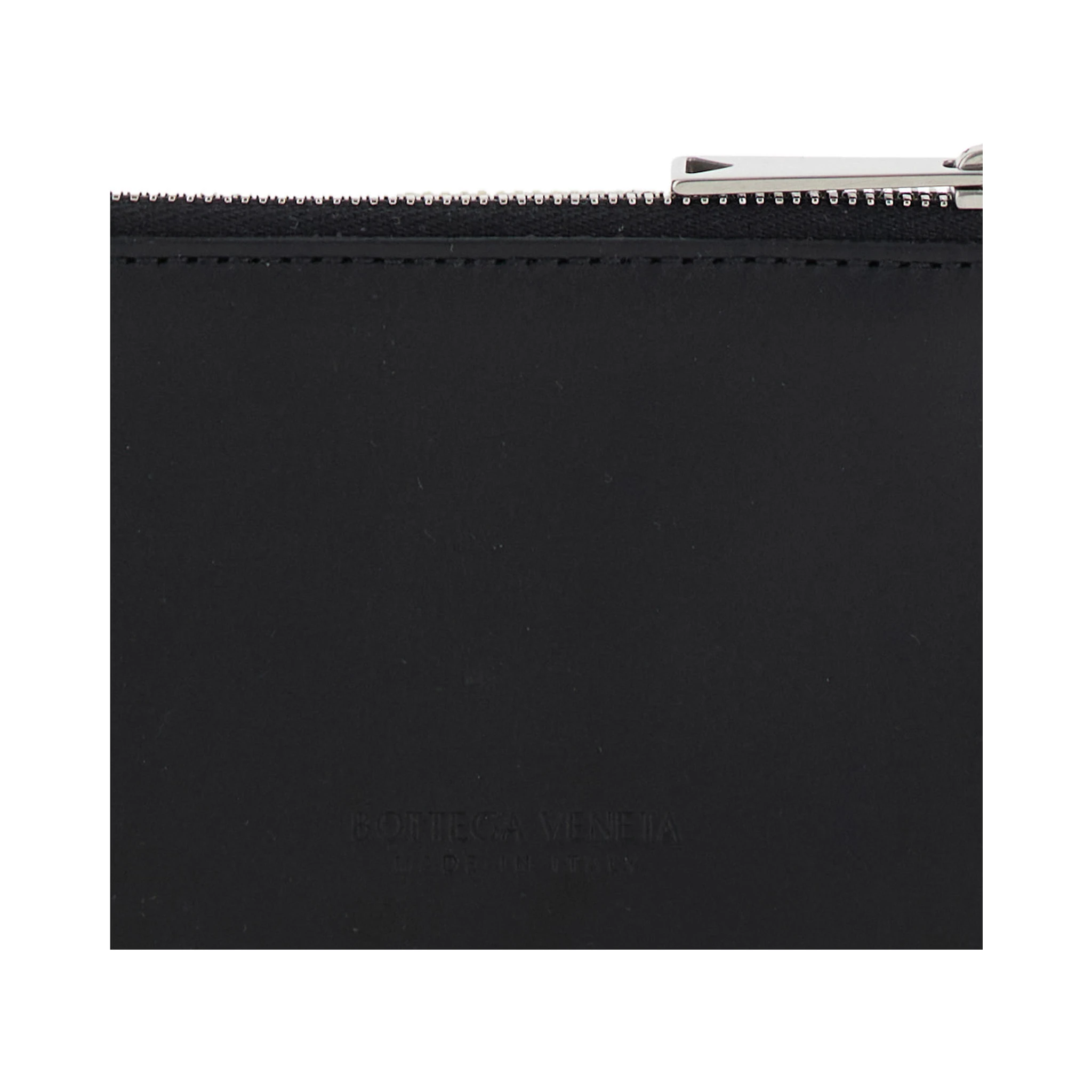 Black Card-Holder with Intreccio Motif in Leather Man