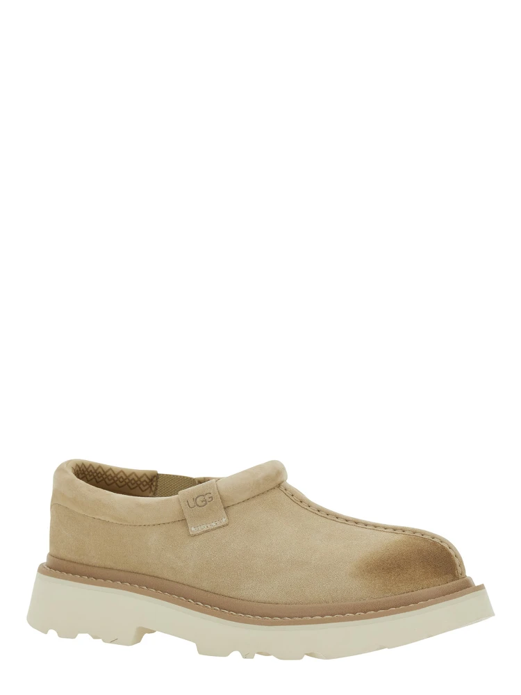 Tasman Beige Mule with Raised Sole in Suede Man alternative
