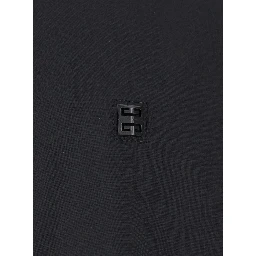 Black Zip-Up Hoodie with Logo Detail in Wool Man