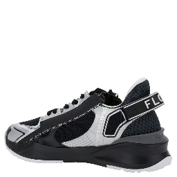 Fendi Flow Black Sneakers with Logo Lettering on Side and Heel in Tech Fabric Man