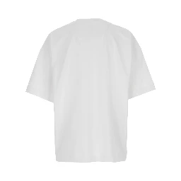 White T-shirt with Tone-on-Tone Logo Embroidered on the Front in Cotton Man