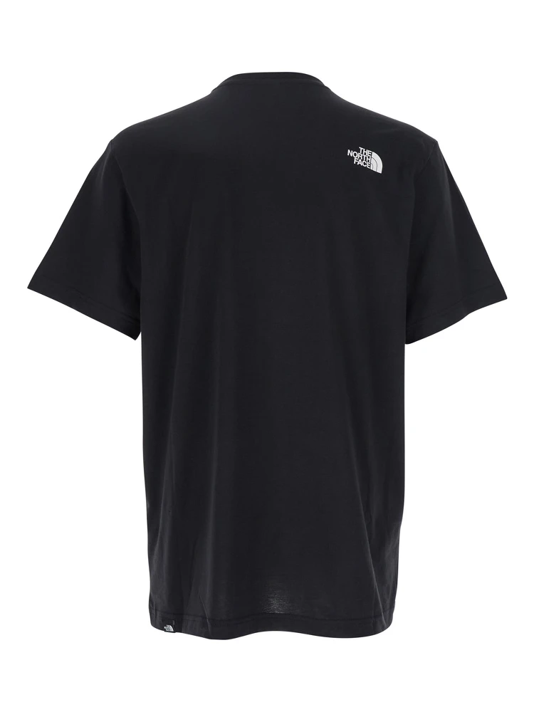 Black T-Shirt with Maxi Logo Printed on the Front and Back in Cotton Blend Man alternative