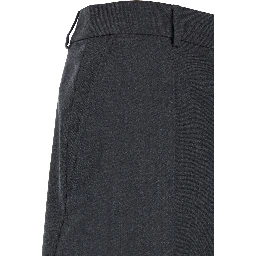 Grey Wide Pants with Pences in Wool Man