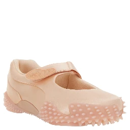 ‘Mostro’ Pink Flats with Tread Sole and Logo on the Back in Fabric Unisex