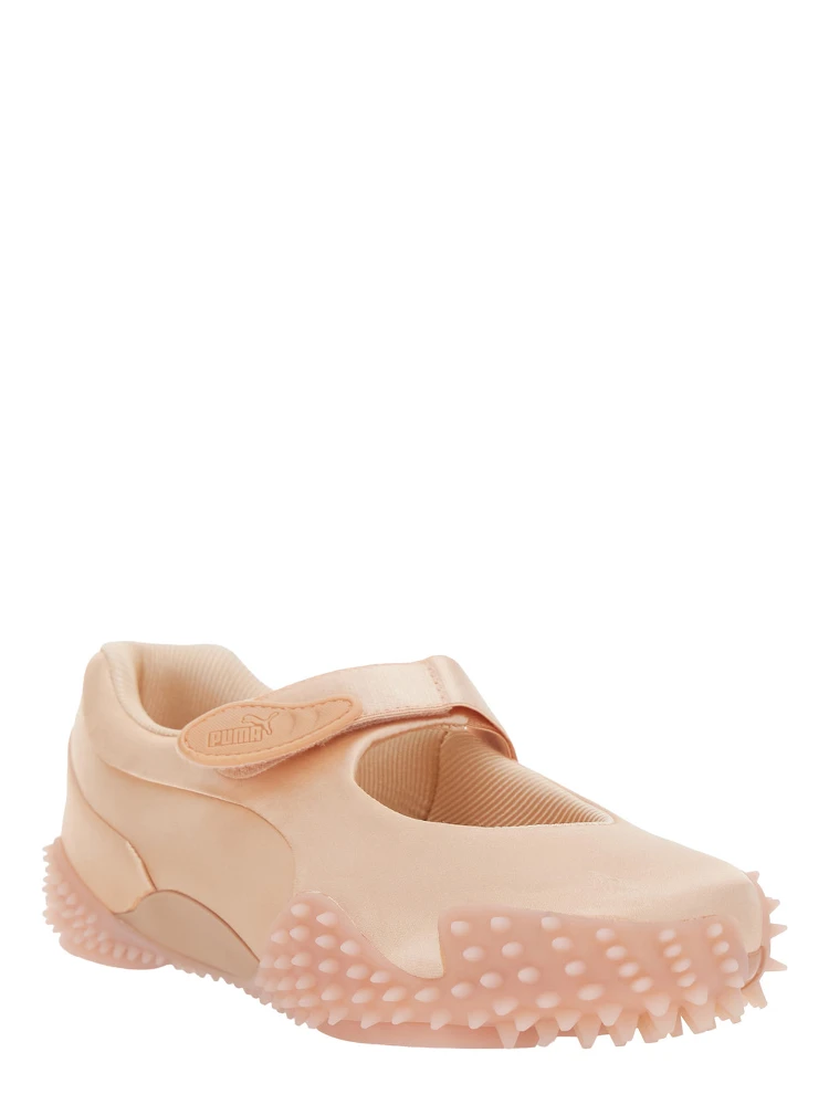 ‘Mostro’ Pink Flats with Tread Sole and Logo on the Back in Fabric Unisex