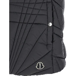 Megapenta Black Vest with Logo Detail on the Zip Puller and Logo Patch on the Front in Tech Fabric Woman