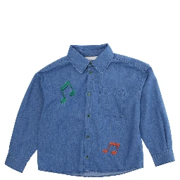 Blue Shirt with Embroidery on the Front in Denim Boy