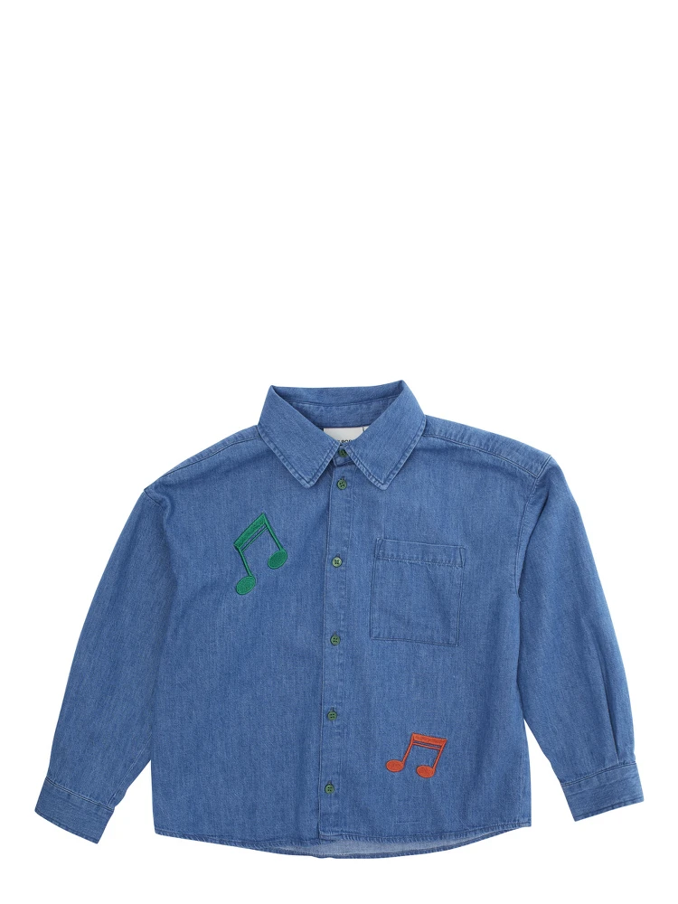 Blue Shirt with Embroidery on the Front in Denim Boy