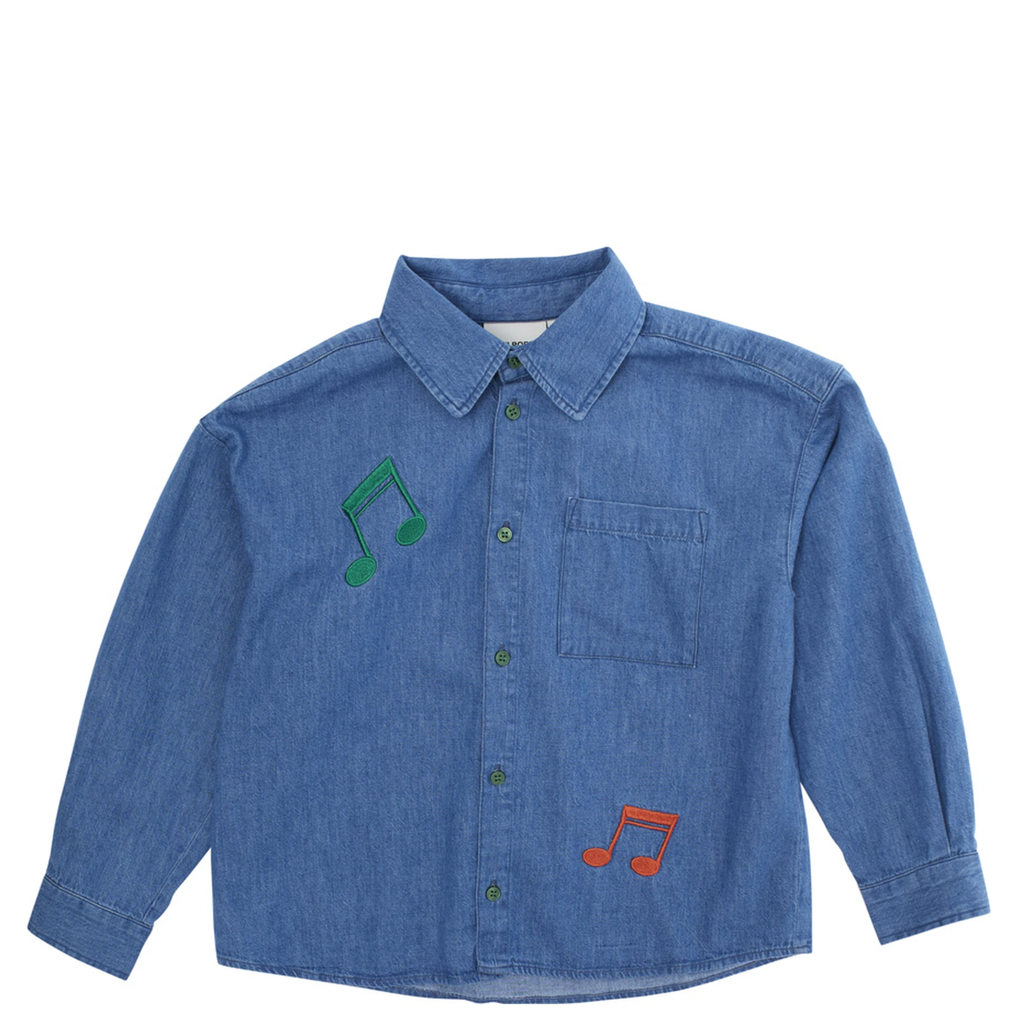 Blue Shirt with Embroidery on the Front in Denim Boy