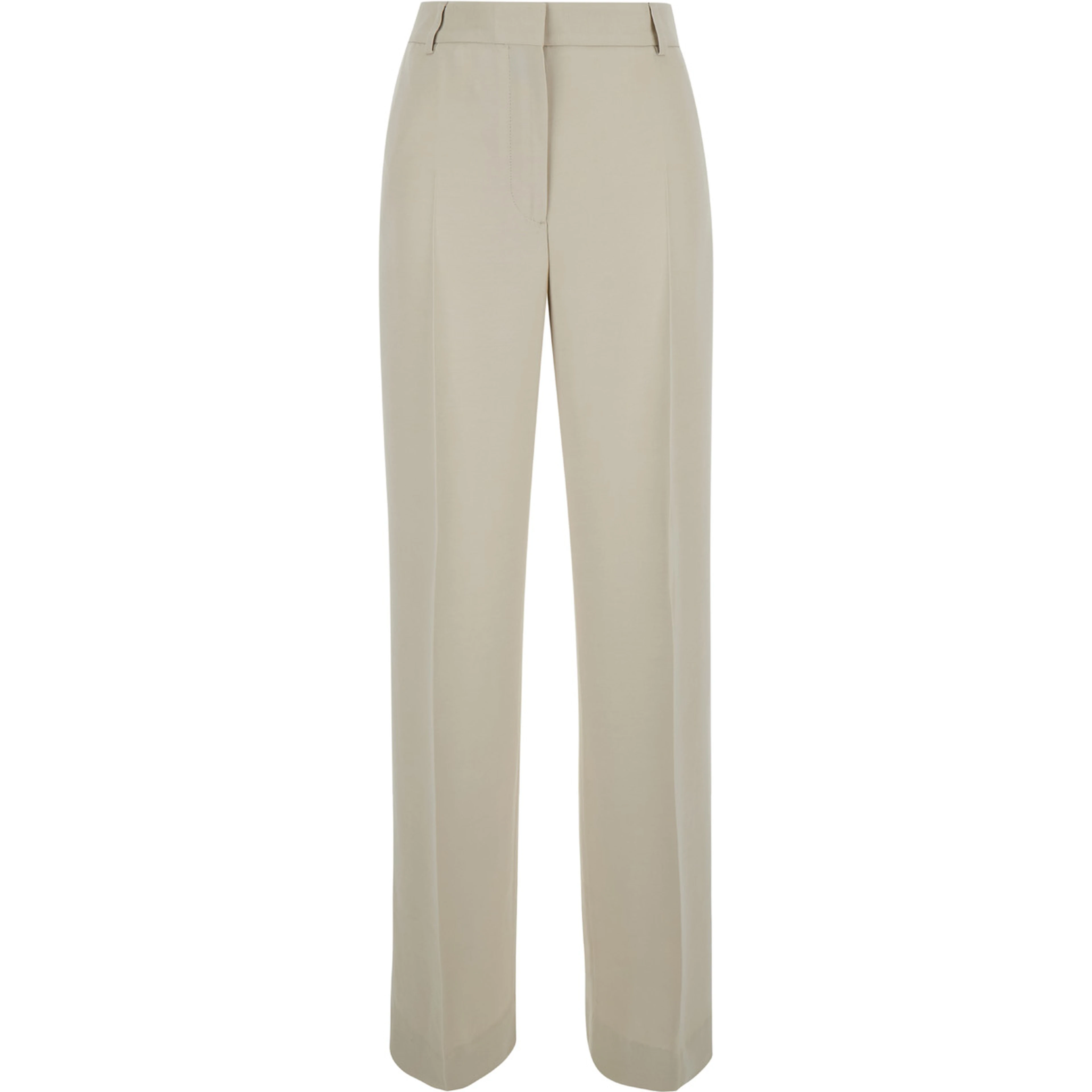 Beige Relaxes Tailored Trousers in Wool Blend Woman