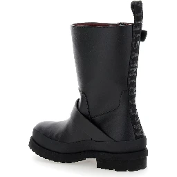 Trace Black Ankle Boots with Buckle in Tech Fabric Woman