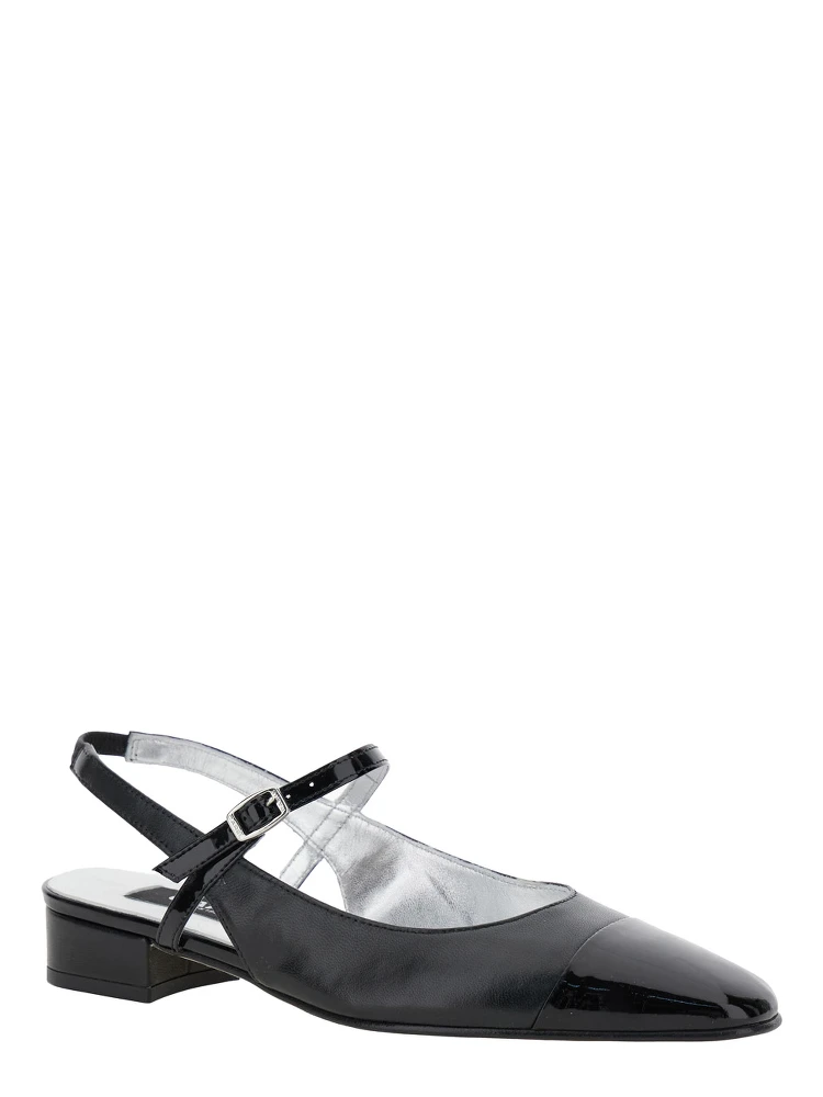 Oceano Black Slingback Ballet Shoes in Leather Woman alternative