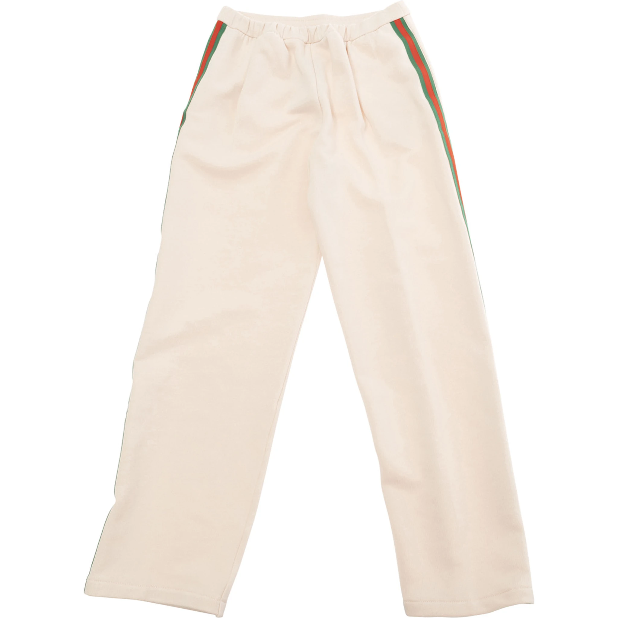 White Pants with Web Detail on the Sides in Cotton Girls