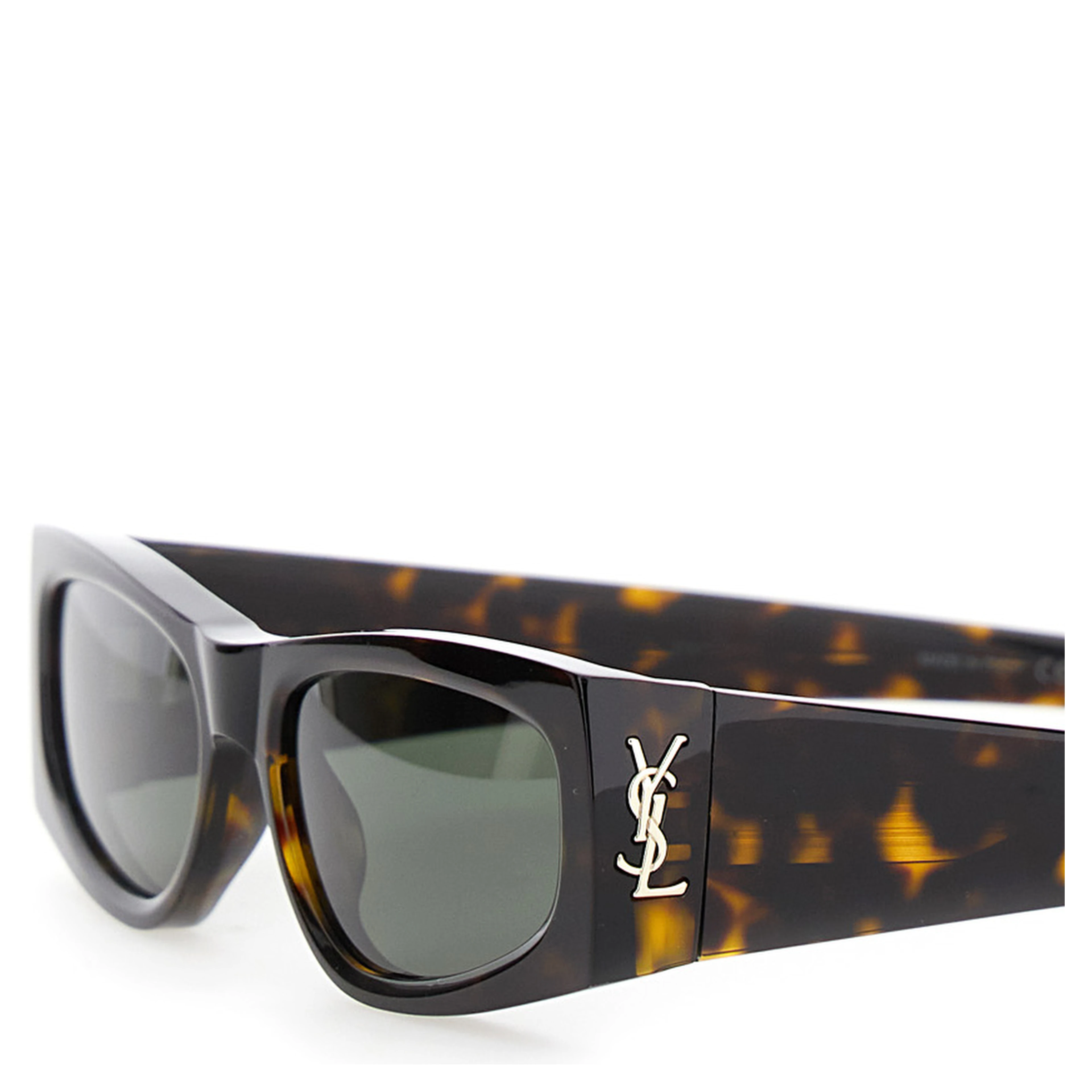نظارة شمسية YSL SL M140 بنية اللون مع إطار Cassandre من الأسيتات بلون صدفة السلحفاة، للنساء