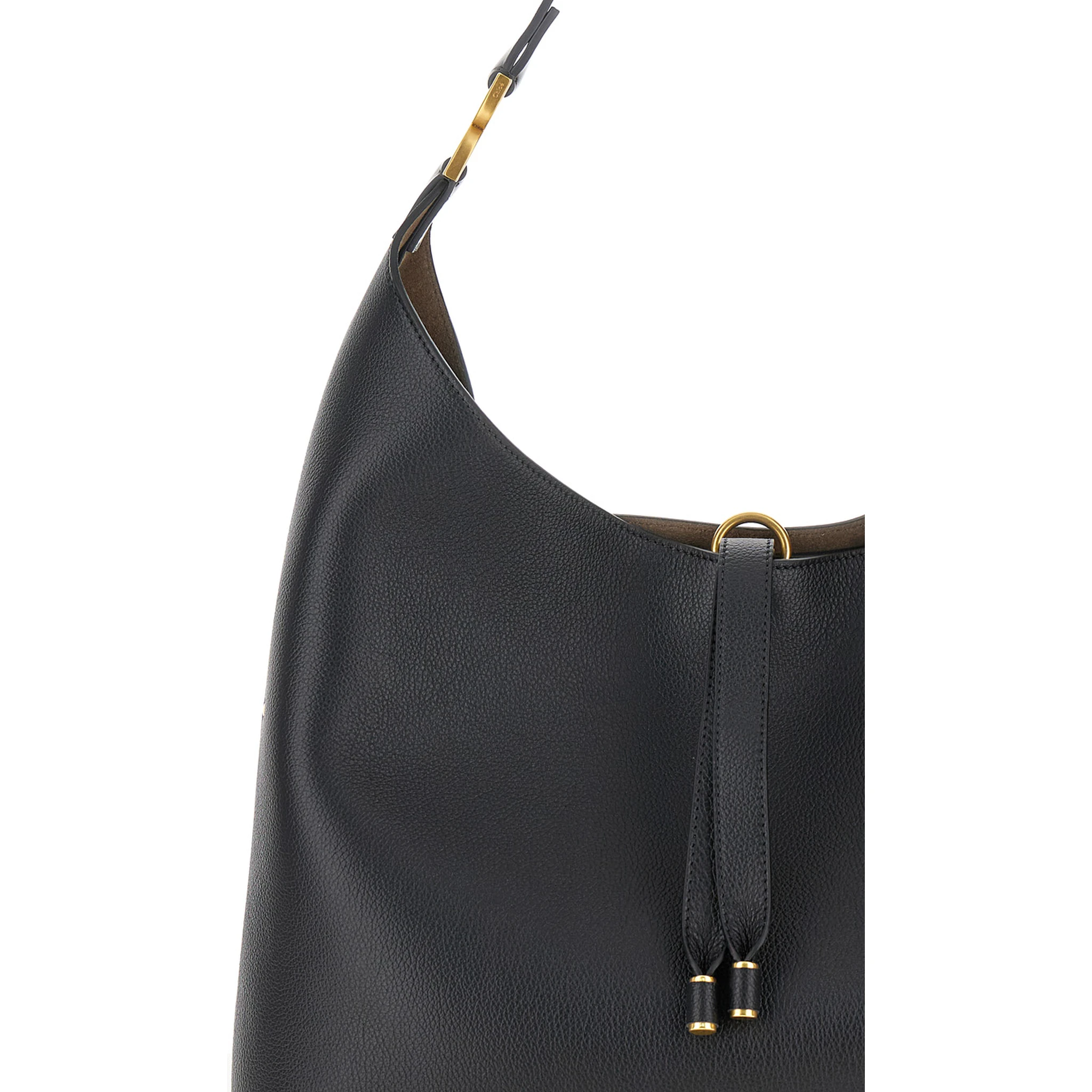 Marcie Black Shopper in Grainy Leather Woman