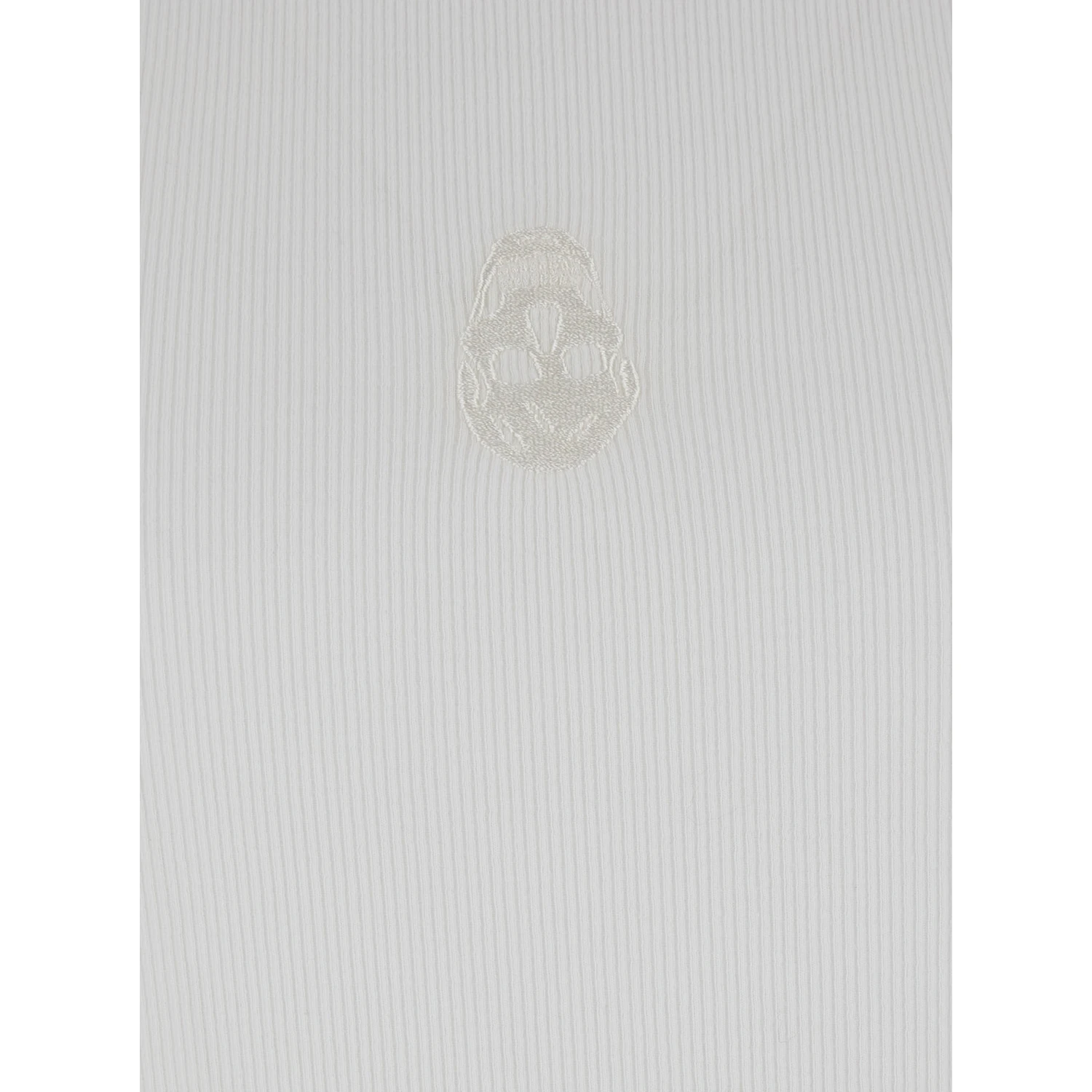 White Top with Upside Down Skull Embroidery on the Front in Cotton Jersey Man