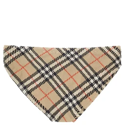 Beige Speedo with Check Motif in Polyamide Man