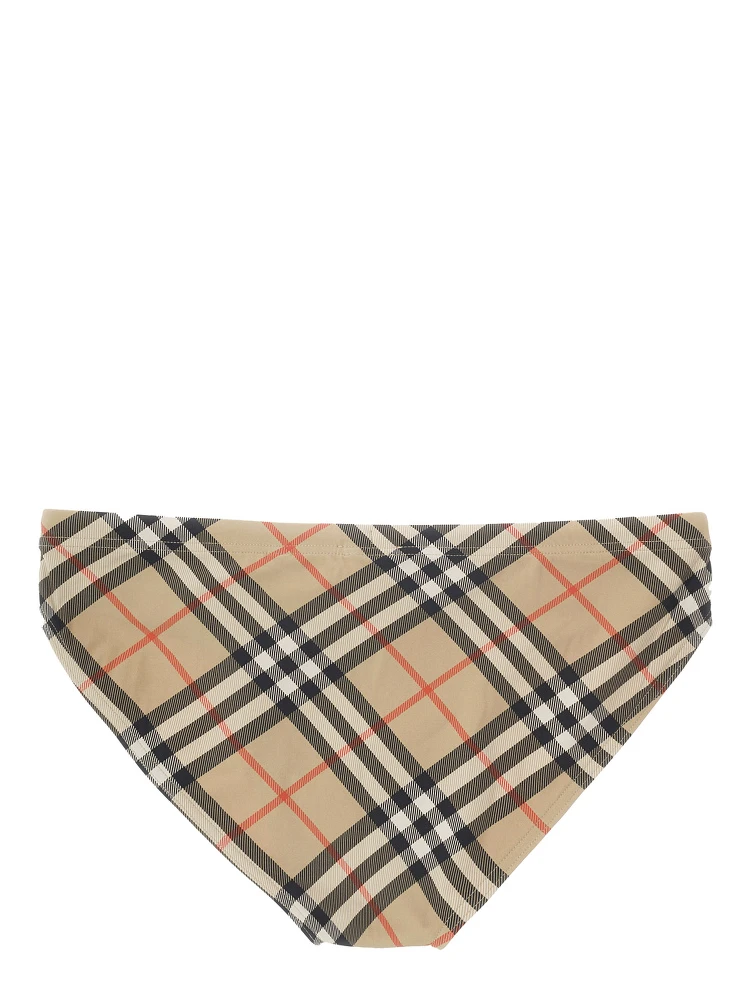 Beige Speedo with Check Motif in Polyamide Man alternative