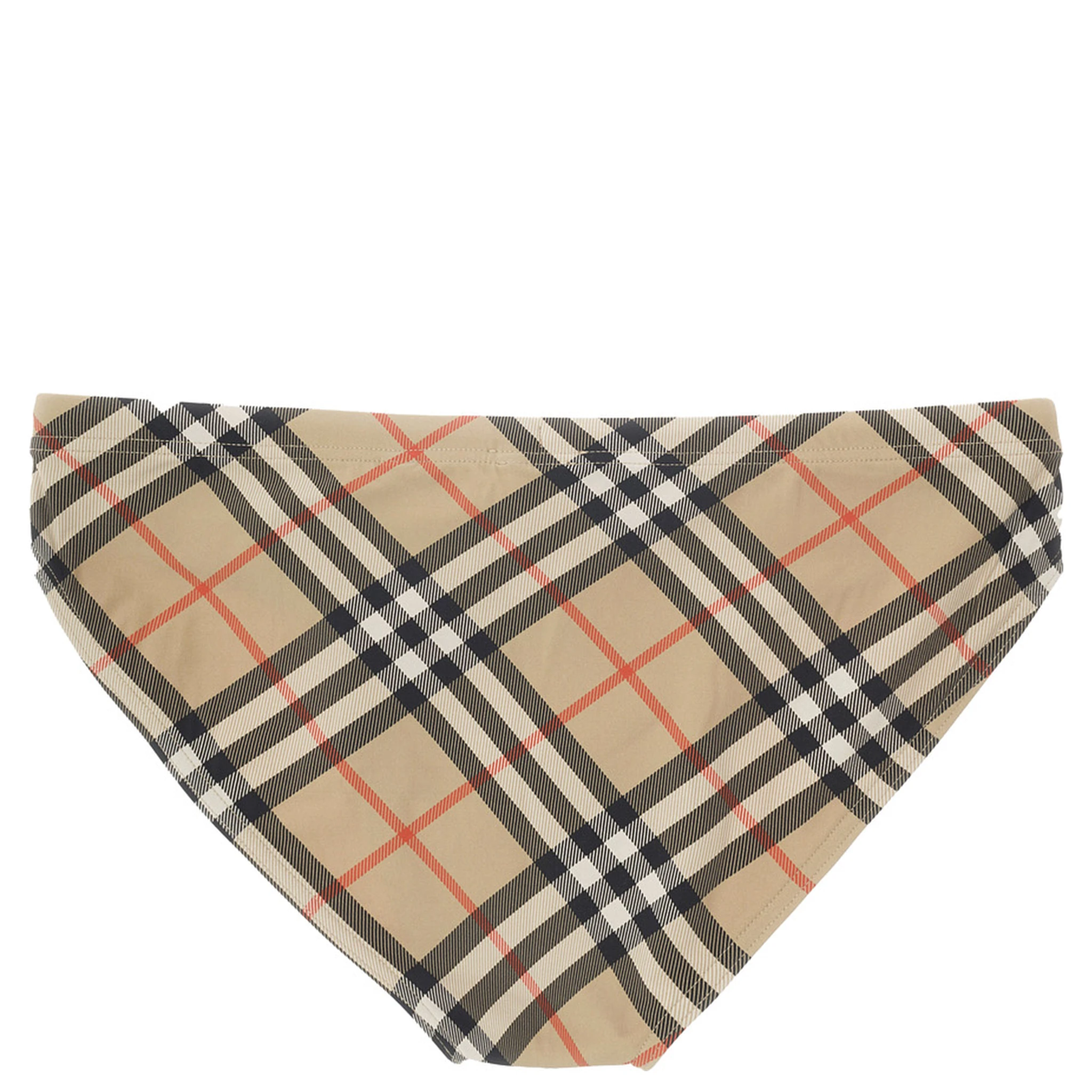 Beige Speedo with Check Motif in Polyamide Man