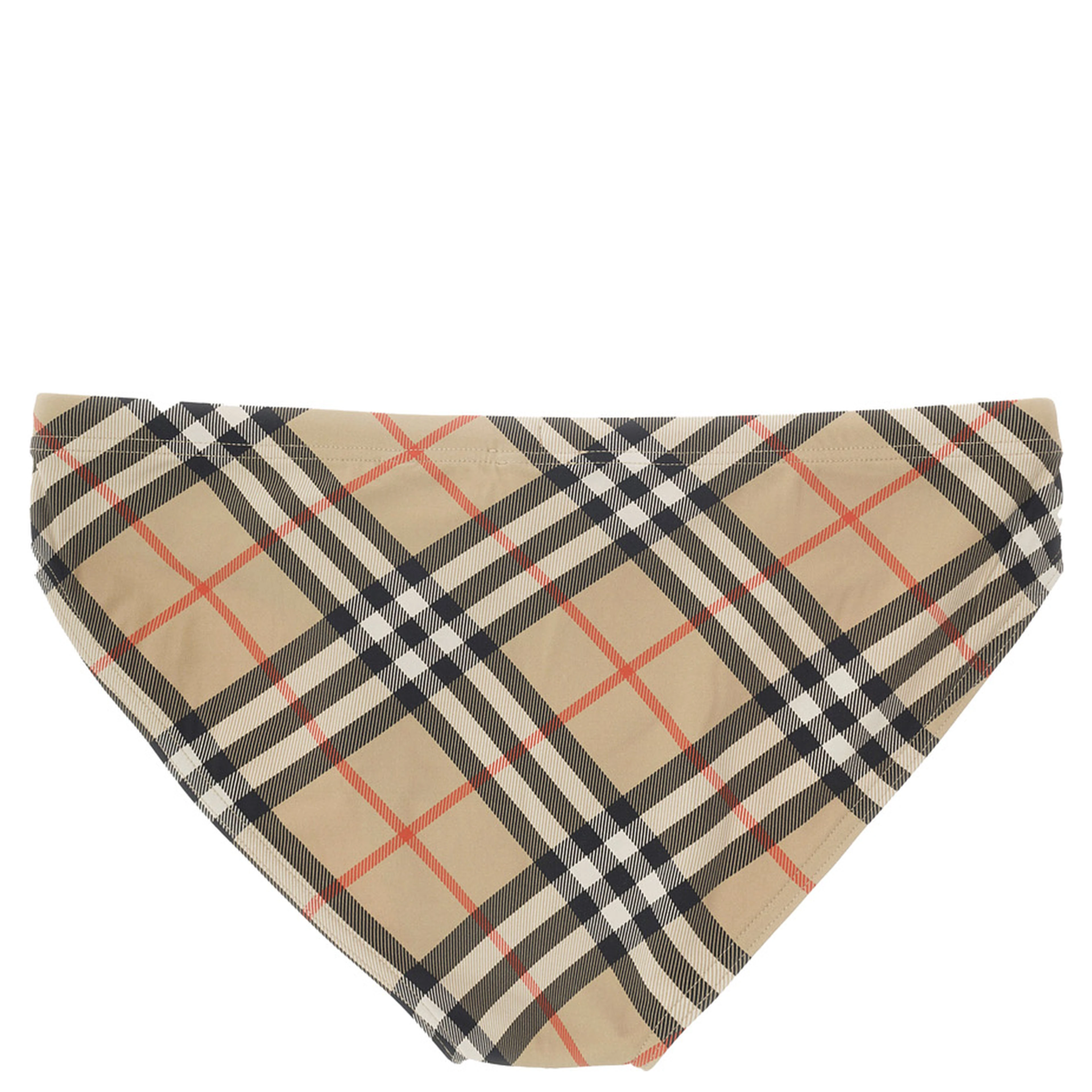 Beige Speedo with Check Motif in Polyamide Man
