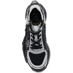 Fendi Flow Black Sneakers with Logo Lettering on Side and Heel in Tech Fabric Man