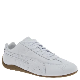 Speedcat White Low Top Sneakers with Embossed Logo on the Tongue and Contrasting Sole in Leather Unisex