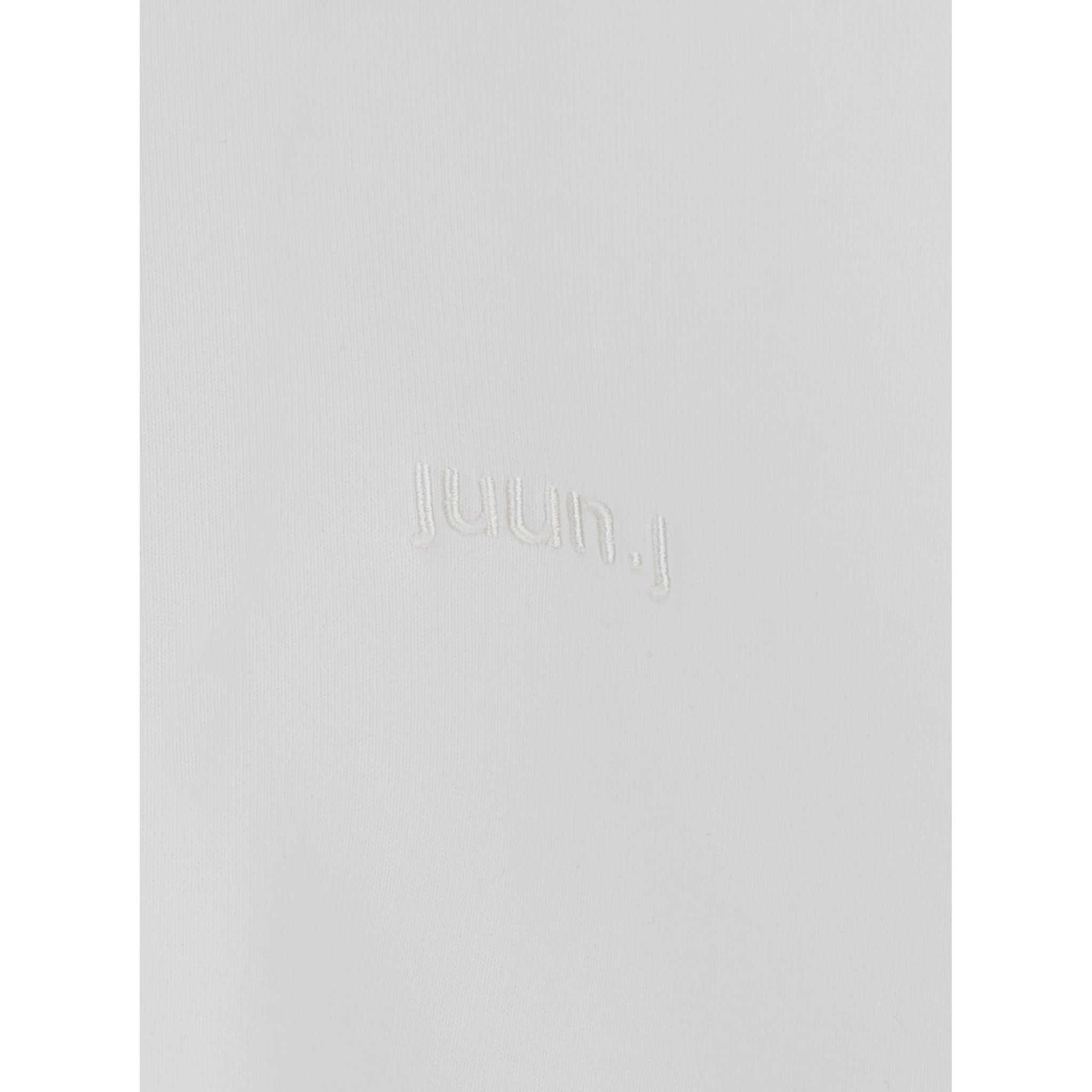 White T-shirt with Tone-on-Tone Logo Embroidered on the Front in Cotton Man