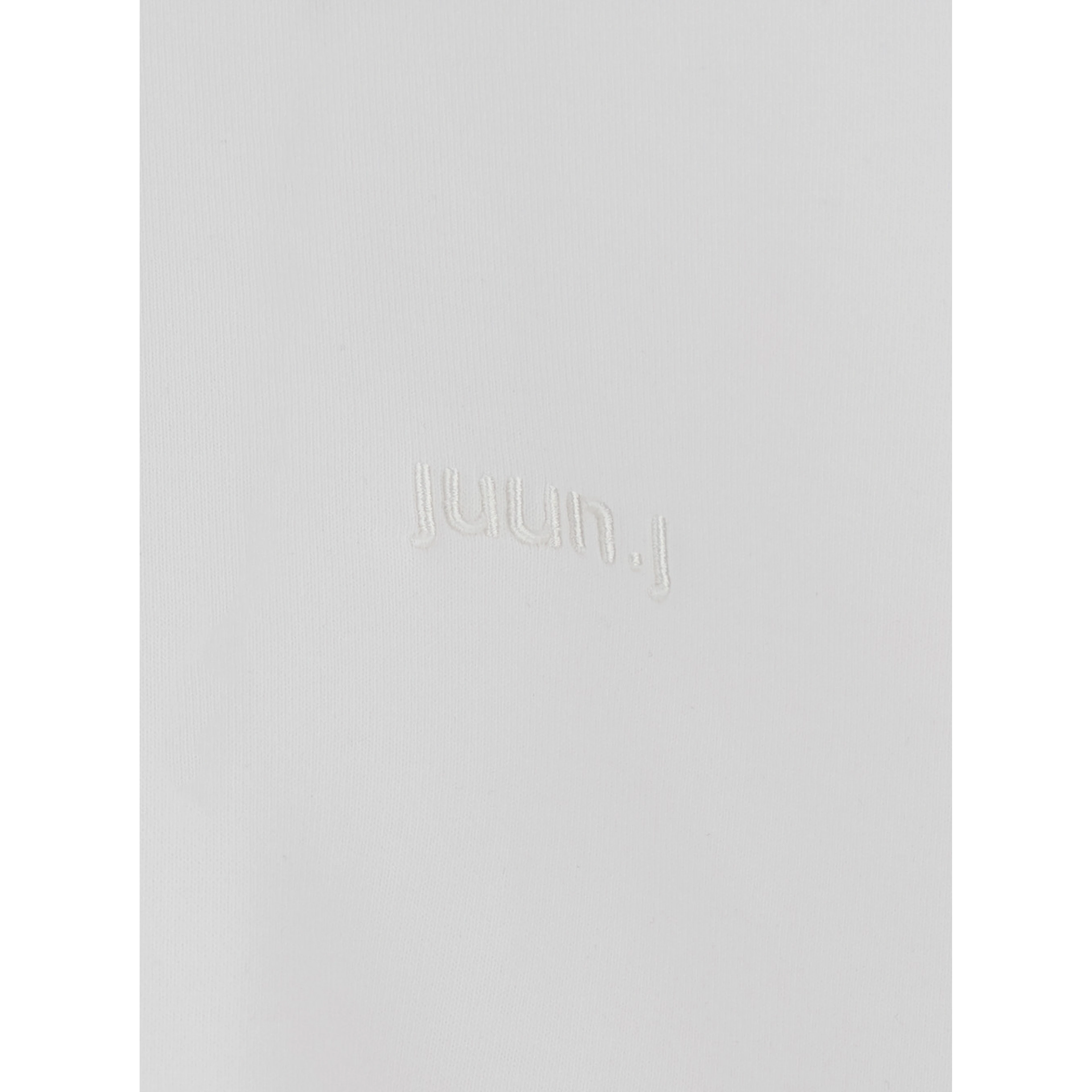 White T-shirt with Tone-on-Tone Logo Embroidered on the Front in Cotton Man