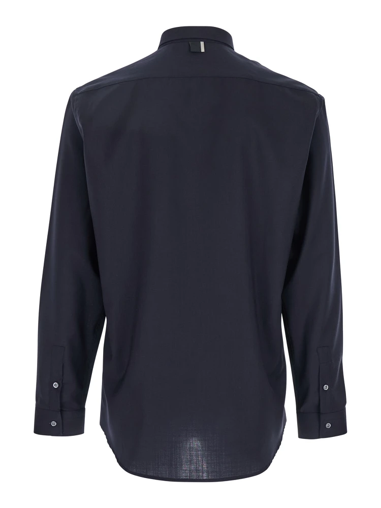 Blue Shirt with Classic Collar and Button Closure in Fabric Man alternative