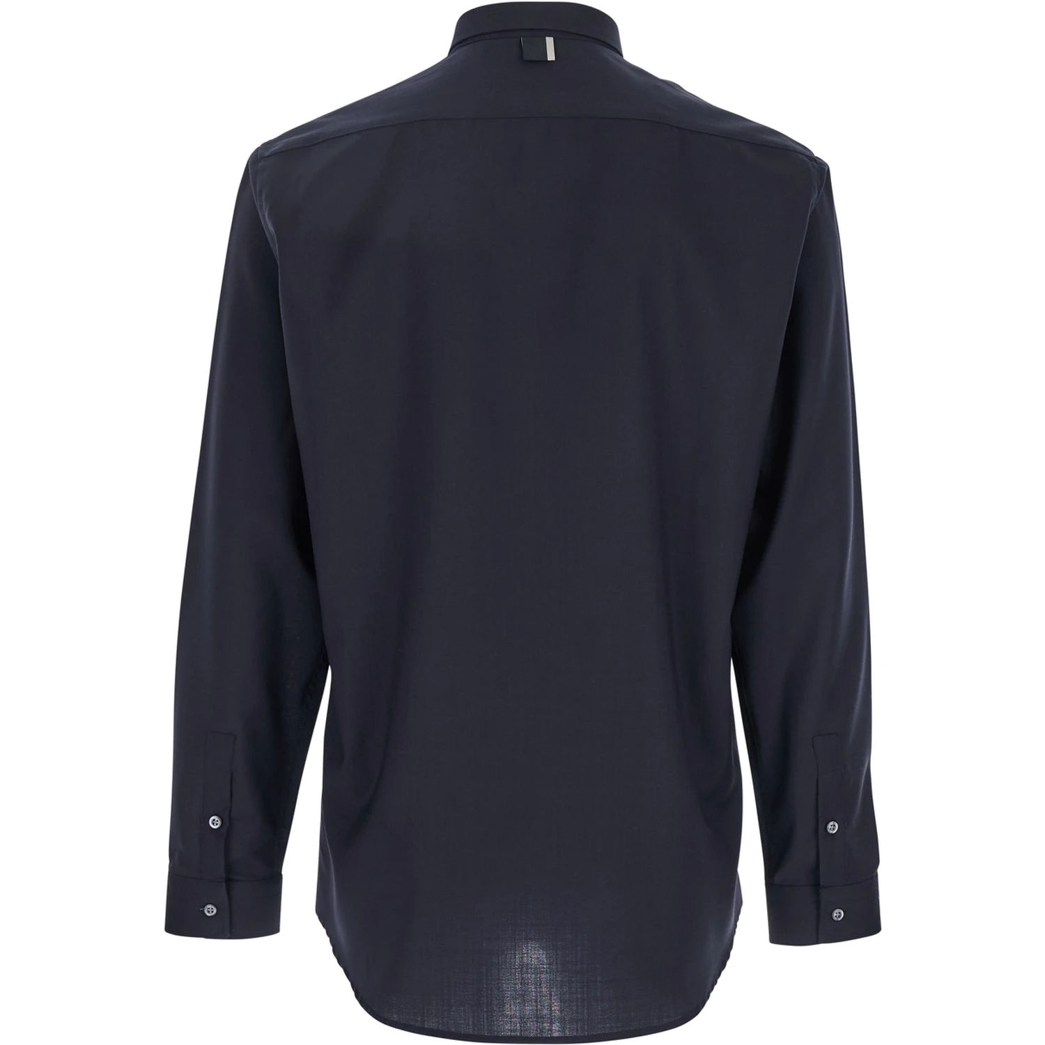 Blue Shirt with Classic Collar and Button Closure in Fabric Man