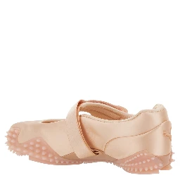 ‘Mostro’ Pink Flats with Tread Sole and Logo on the Back in Fabric Unisex