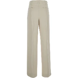 Beige Relaxes Tailored Trousers in Wool Blend Woman