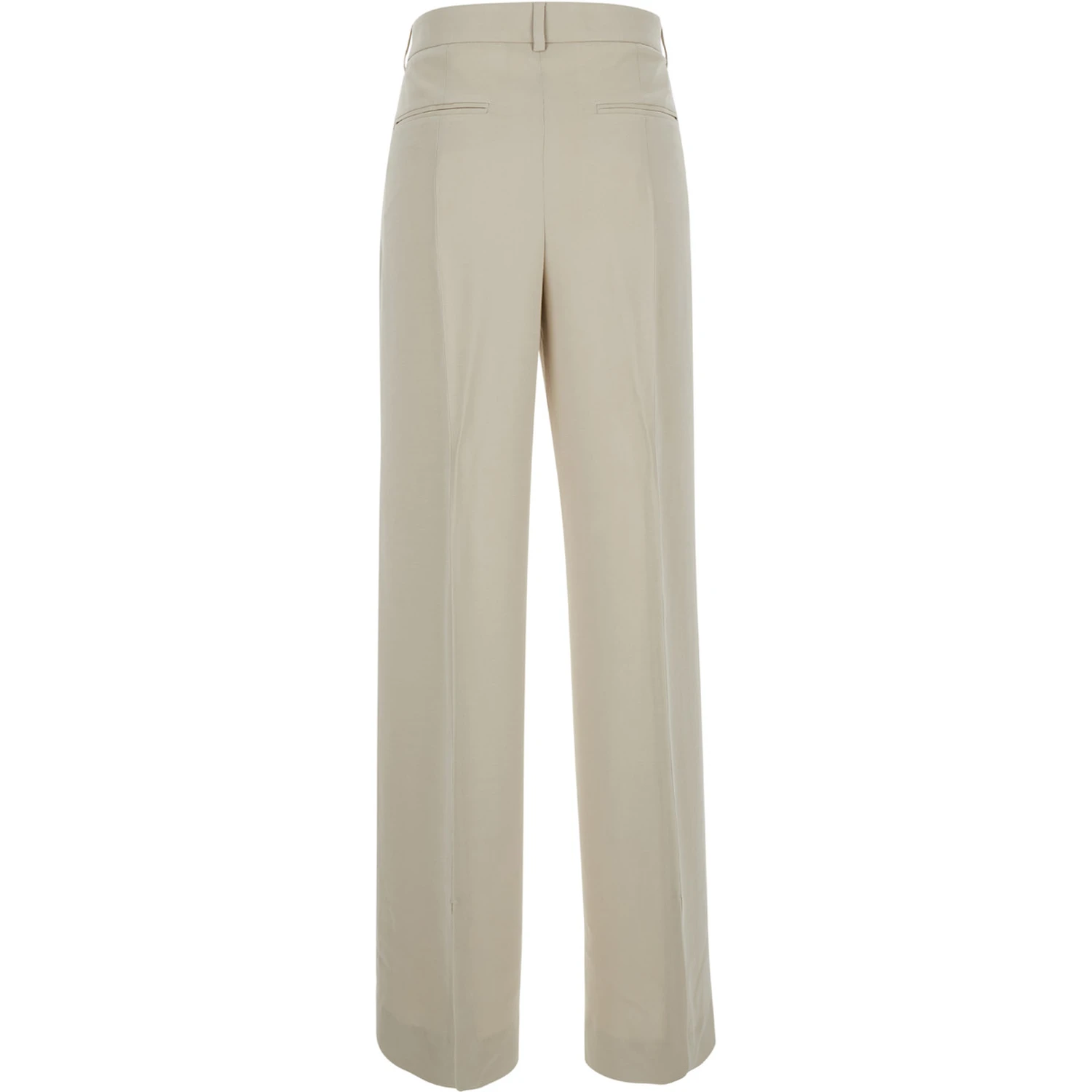 Beige Relaxes Tailored Trousers in Wool Blend Woman
