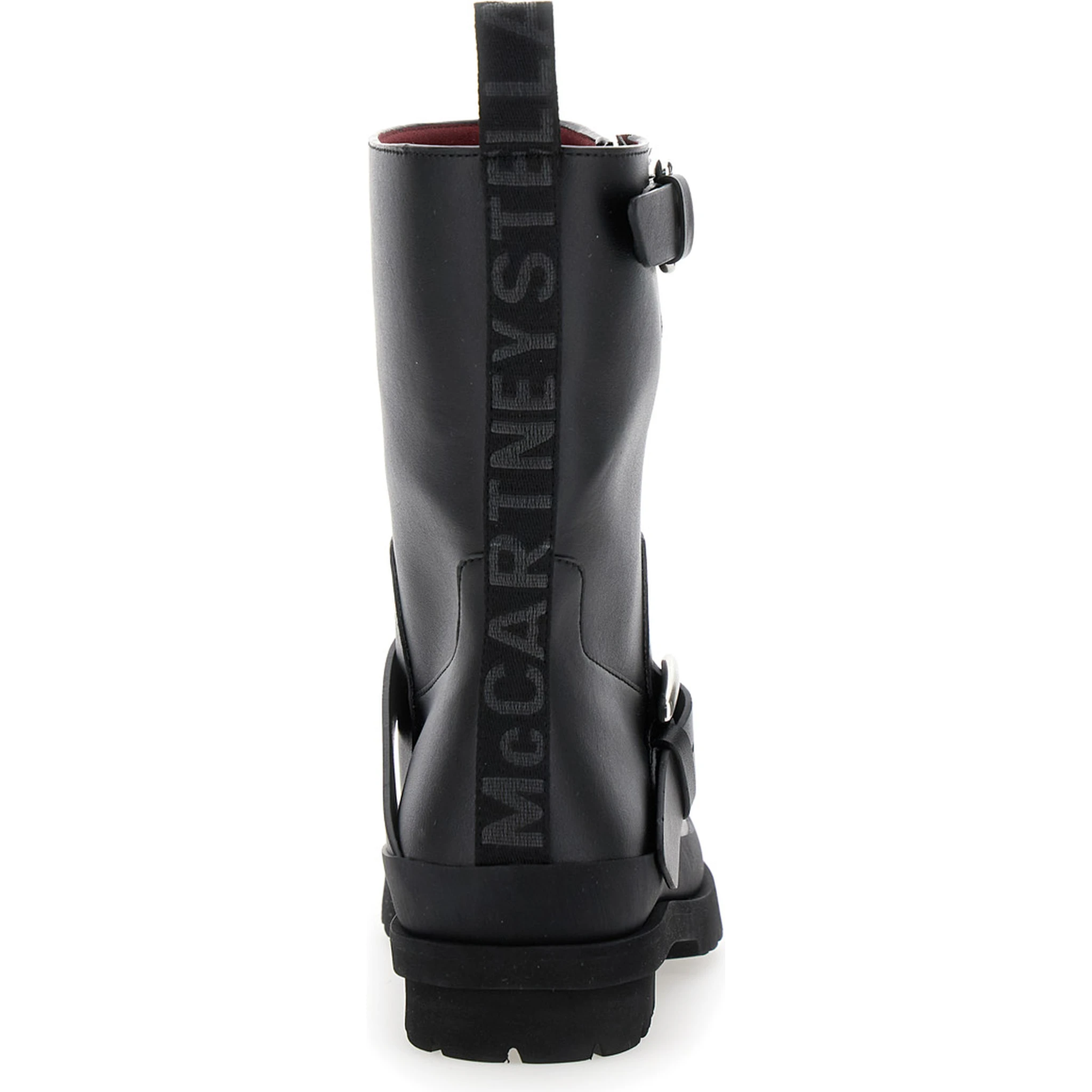 Trace Black Ankle Boots with Buckle in Tech Fabric Woman