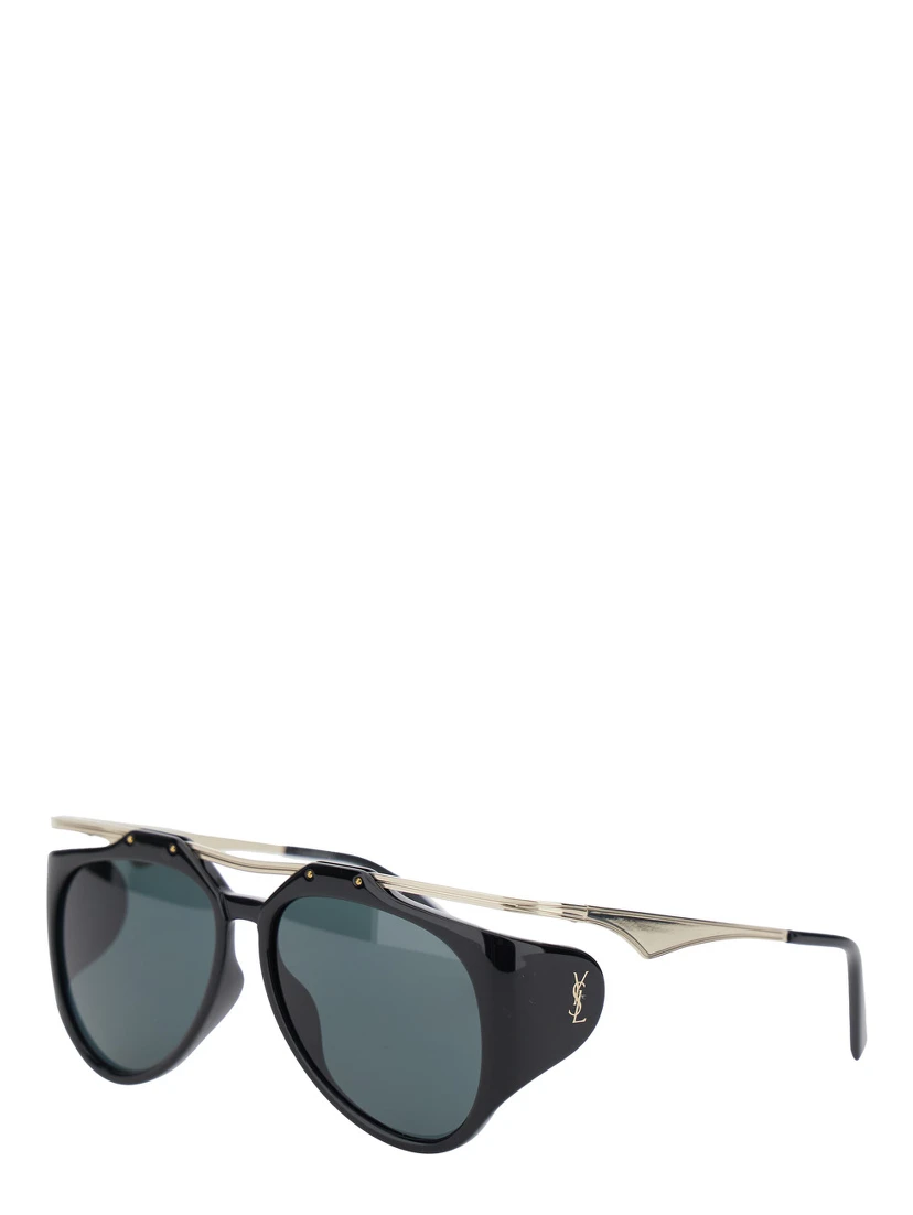 Amelia Black Sunglasses with Floating Frame and Cassandre Logo in Acetate Woman